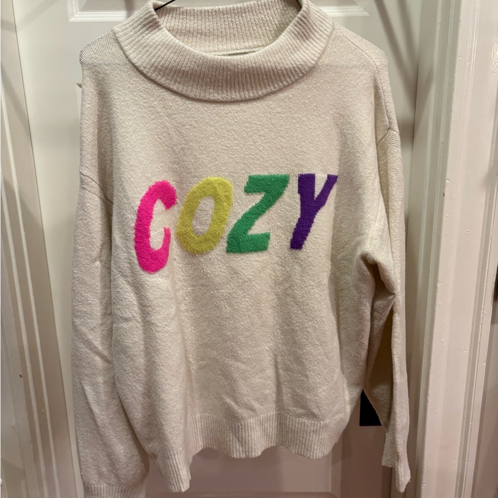 Cozy Multicolor Lettering Sweater